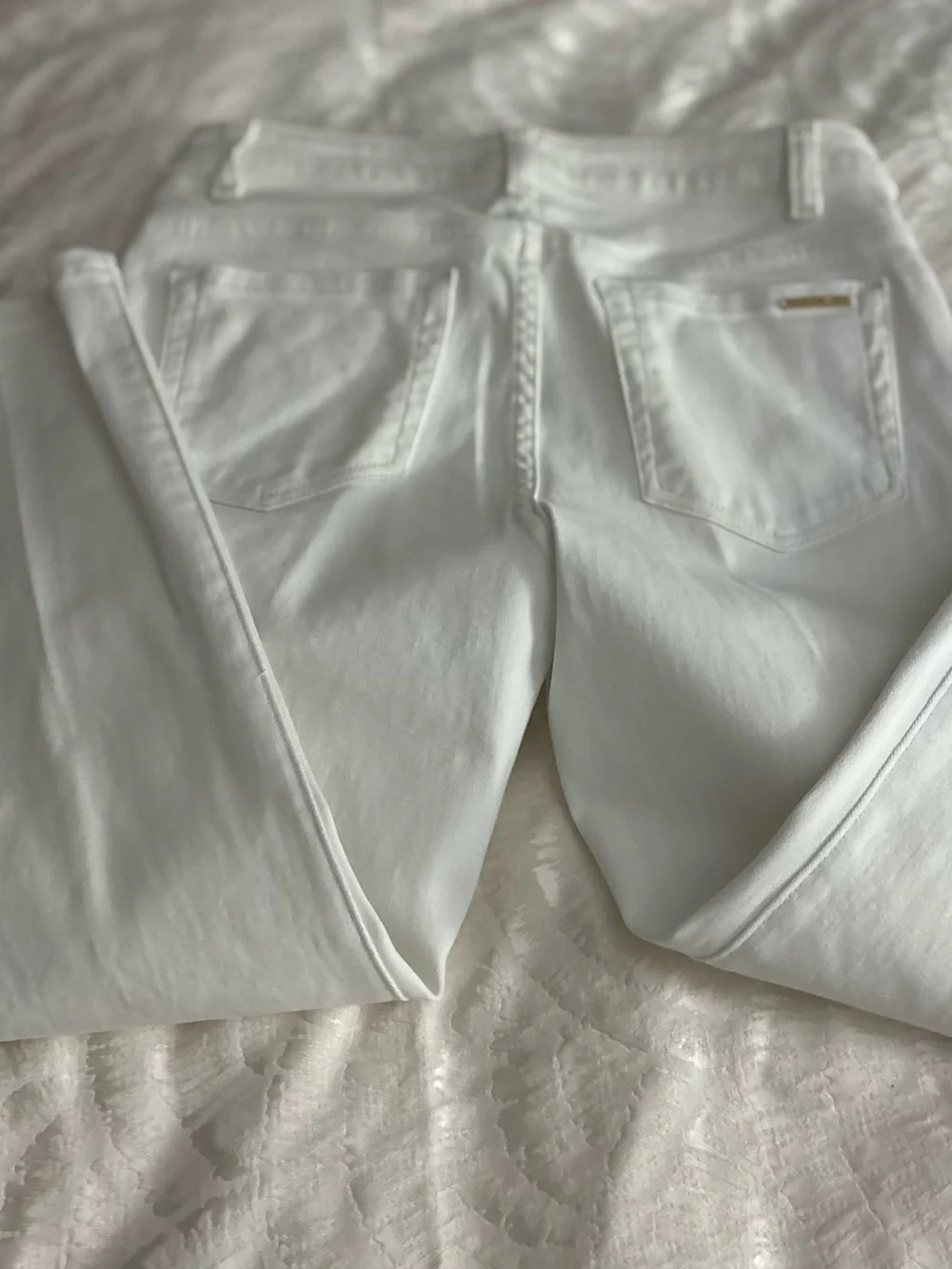 Michael Kors White Jeans with Gold-Tone Hardware